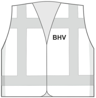 Veiligheidsvest met opdruk BHV Wit